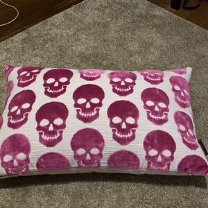 Pink Skull Pattern Pillow